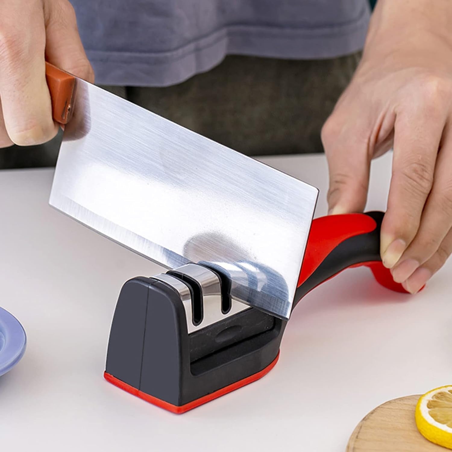 8197 Manual Knife Sharpener 3 Stage Sharpening Tool for Ceramic Knife and Steel Knives (1 Pc) 8197 Manual Knife Sharpener 3 Stage Sharpening Tool for Ceramic Knife and Steel Knives (1 Pc)